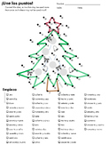 Spanish Numbers 0-100 Connect the Dots Christmas Tree Navidad