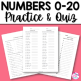 Spanish Numbers 0 - 20 Practice Worksheets and Quizzes Los