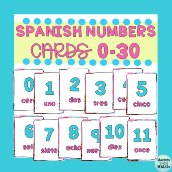 Spanish Numbers 0-30 Flashcards | Los Números by MaestraInTheMiddle