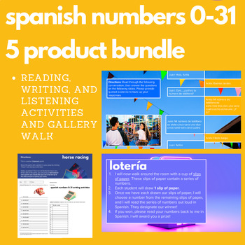Preview of Spanish Numbers 0-31 5-Product Bundle (Spanish 1)