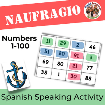 Spanish Numbers 1-100 Activity (Naufragio) by World Language Classroom