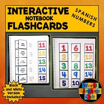Preview of Spanish Numbers 1-100 Flashcards Interactive Notebook Flashcards Los Números
