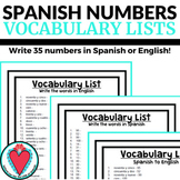 Spanish Numbers 1-100 Worksheets Spanish to English Vocabu