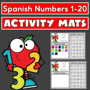 Preview of Spanish Numbers 1-20 Activity Mats