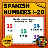 Spanish Numbers 1-20 Boom Cards, Los números 1-20, Digital