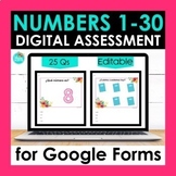 Spanish Numbers 1-30 Google Forms Assessment | Editable