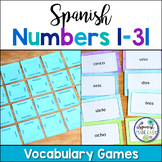 Spanish Numbers 1-31 Vocabulary Games