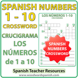 Spanish Numbers 1 to 10 Crossword - Crucigrama