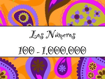 Preview of Spanish Numbers 100-1,000,000 PowerPoint Slideshow Presentation