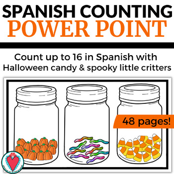 Preview of Spanish Halloween Numbers Activity Counting Objects PowerPoint