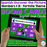 Spanish Numbers Activity Uncover the Picture Boom Cards - 