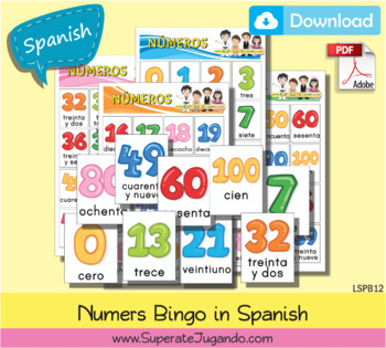 Spanish Numbers Bingo to Print / Lotería Números en Español para Imprimir