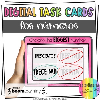 Preview of Spanish Numbers Digital Task Card Activity | BOOM Cards | Los Numeros