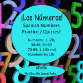 Spanish Numbers Quizzes numbers 1 to 100 Formative Assessment