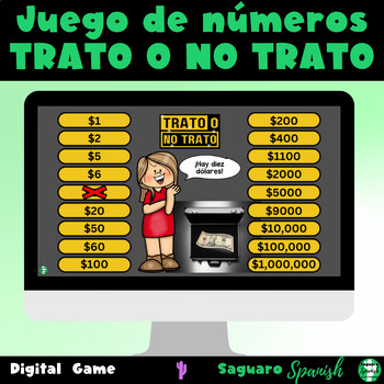 Preview of Spanish Numbers Game | Trato o No Trato | Digital