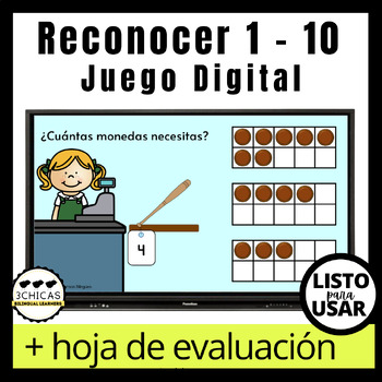 Preview of Spanish Numbers Game for Google Slides™ No Prep Juego Digital Números 1 - 10