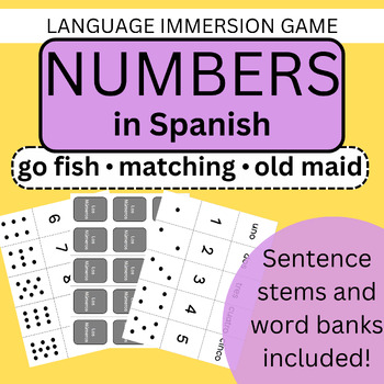 Preview of Spanish Numbers Games 1-20 Printable Cards and Sentence Stems