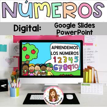 Preview of Spanish Numbers Google Slides BUNDLE. Digital. Numbers 1-10. Números 1-10