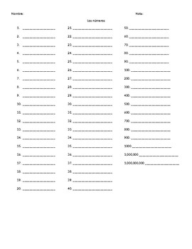 Spanish Numbers Intro Notes Page by Little Language Shop | TPT