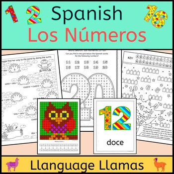 Preview of Spanish Numbers Los Numeros - activities, puzzles, bingo, flashcards