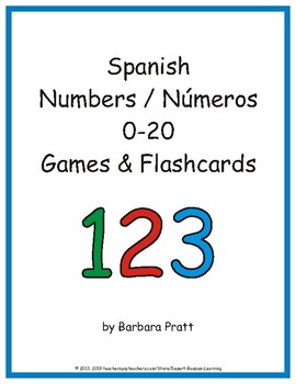 Preview of Spanish Numbers (Números) 0-20 Word Strips, Cards, and Posters