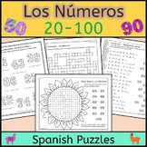 Spanish Numbers Numeros 20 - 100 Puzzles - 4 different types
