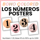 Spanish Numbers Poster Set | Los Números Boho Pastel Class