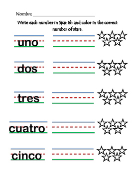 Spanish Numbers Practice 1-10 by Senorita G | TPT