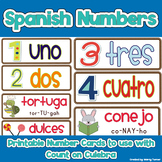 Spanish Numbers Printable Cards for Count on Culebra Book 