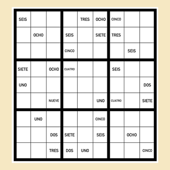 Spanish Numbers Sudoku Puzzles - 60 PUZZLES! Great Time Filler for ...