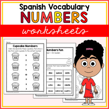 Preview of Spanish Numbers Worksheets Los Números en Español No Prep Printables