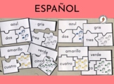 Spanish Numbers and Colors Puzzles and Worksheets: Unicorn