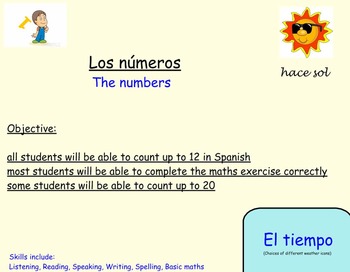 Preview of Spanish Numbers up to 20