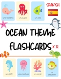 Spanish *Ocean theme* Flashcards for Kids - 32 Spanish Voc