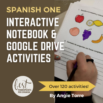 Preview of Spanish 1 Interactive Notebook, Google Drive Activities, & Worksheets Beginners