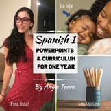Spanish 1 PowerPoints and Curriculum Print and Digital
