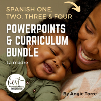 Preview of Spanish Curriculum and PowerPoints for Spanish 1, 2, 3, and 4 Mega Bundle