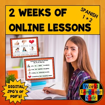 Spanish Distance Learning, 2 Weeks of Online Lesson Plans, Spanish 1, Spanish 2
