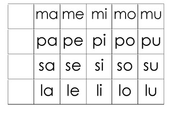 Spanish Open Syllables Practice by Hannah Smith | TpT