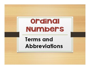 Preview of Spanish Ordinal Numbers Notes With Video