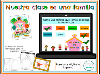 Preview of Spanish Our class is a family Nuestra clase es una familia digital/impreso