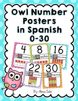 Preview of Spanish Owl Number Posters 0-30