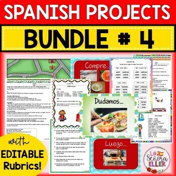 Preview of Spanish PROJECTS BUNDLE # 4  | Back to School | Spanish 3 Review