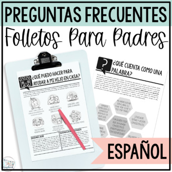 Preview of Spanish Parent Handouts- Frequently Asked Questions for Early Intervention SLPs