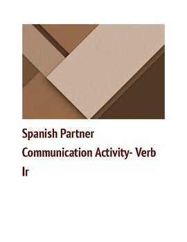 Preview of Spanish Partner Communication Activity - Verb Ir