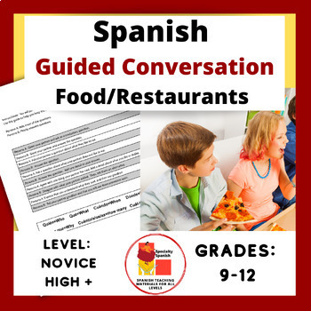Preview of Spanish Partner Conversations: Food and Restaurants Novice & Intermediate