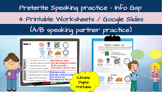 Spanish Partner Speaking - 4 Preterit activities- Includes