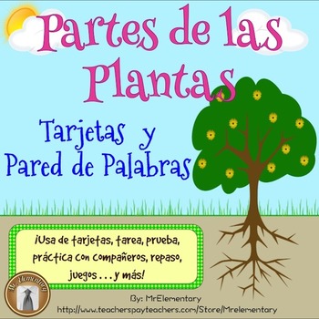 Spanish Parts of a Plant Vocabulary by Mr Elementary | TPT