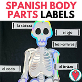 Spanish Parts of the Body Vocabulary Words Word Wall - Lab