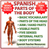 Spanish Parts of the Body Word Search BUNDLE